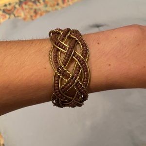 Beaded braided cuff bracelet